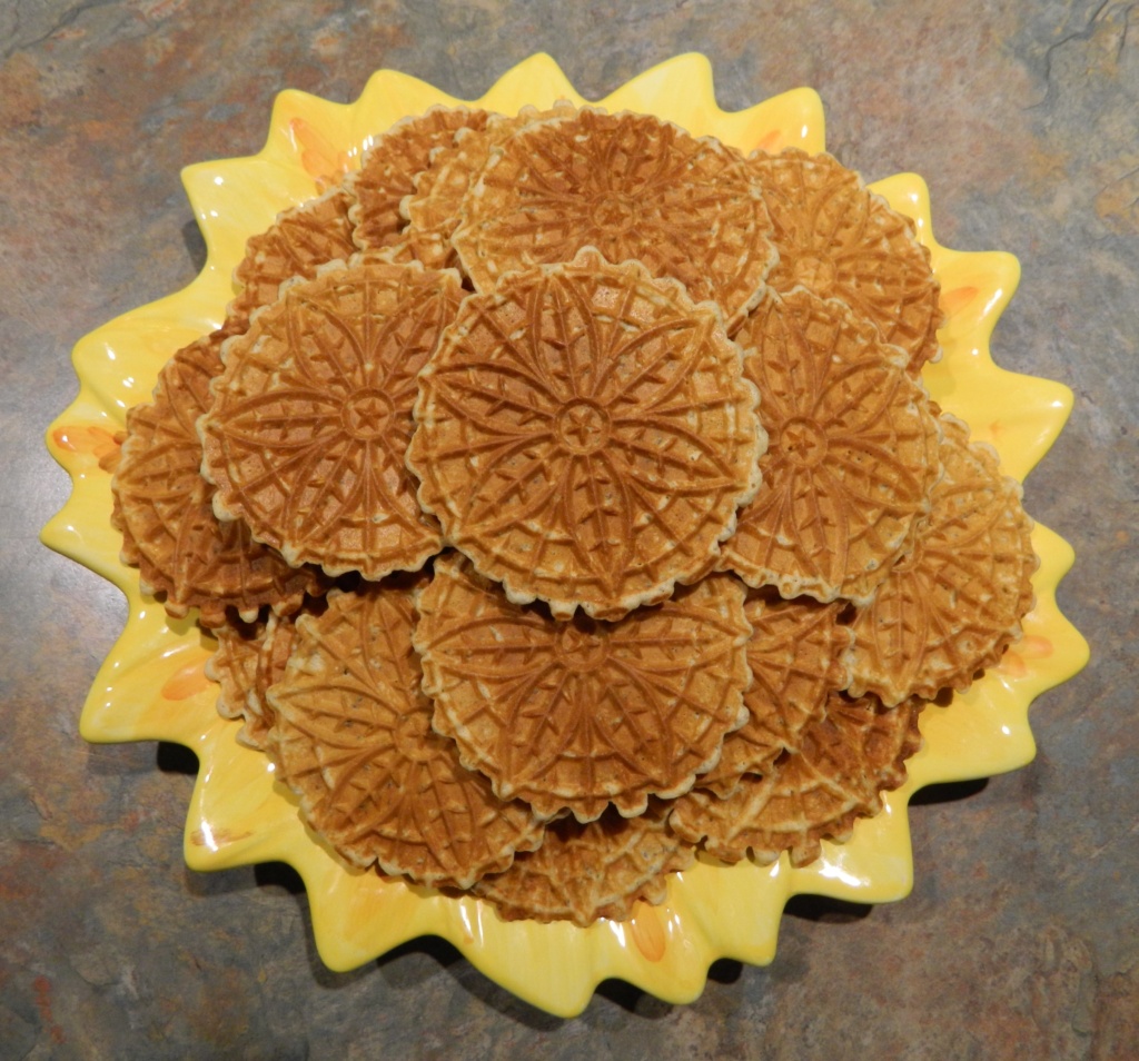 White Sourdough Pizzelle  with Chia Seeds